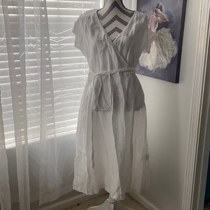 White linen dress